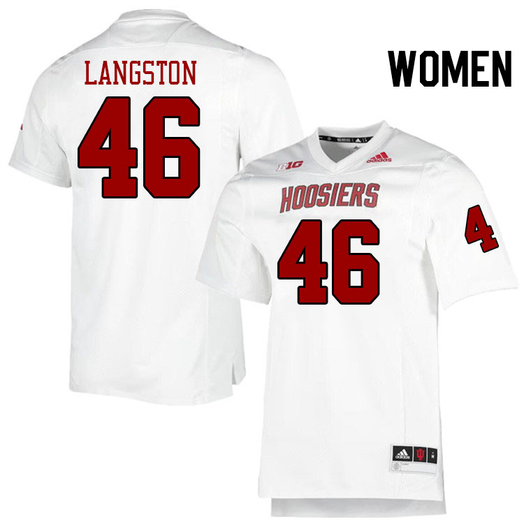 Women #46 Mark Langston Indiana Hoosiers College Football Jerseys Stitched-Retro White